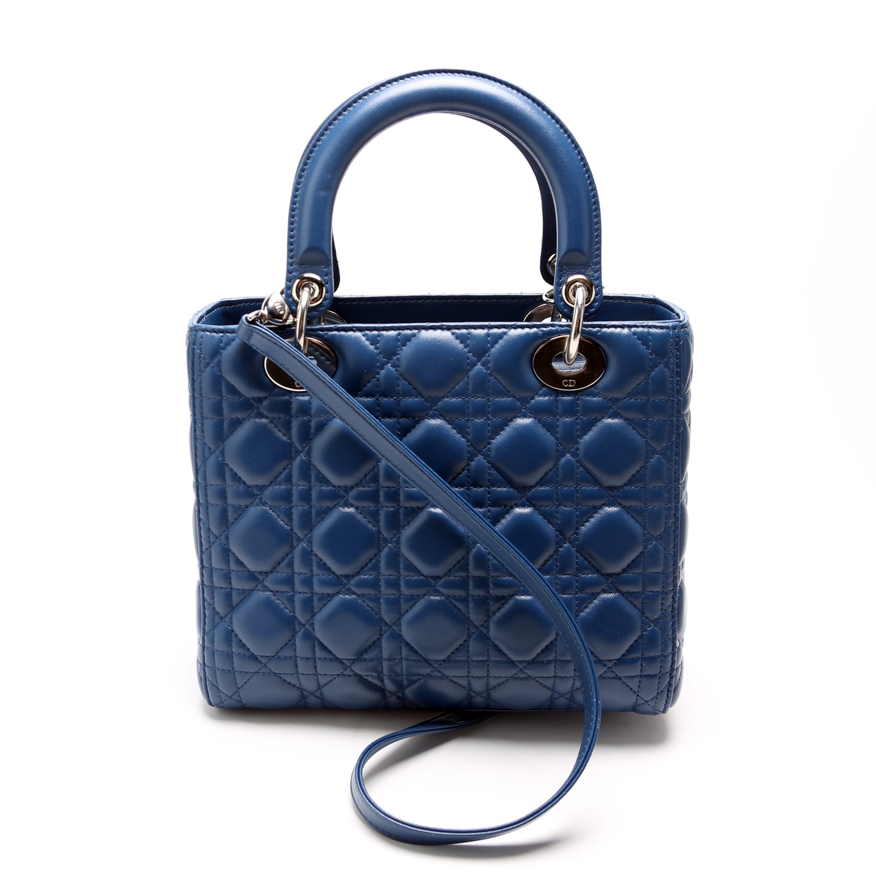 Lady Dior Medium Lambskin Blue