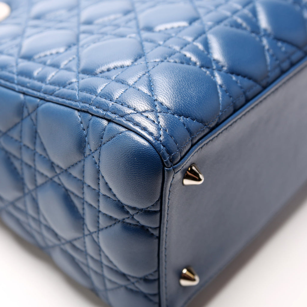 Lady Dior Medium Lambskin Blue