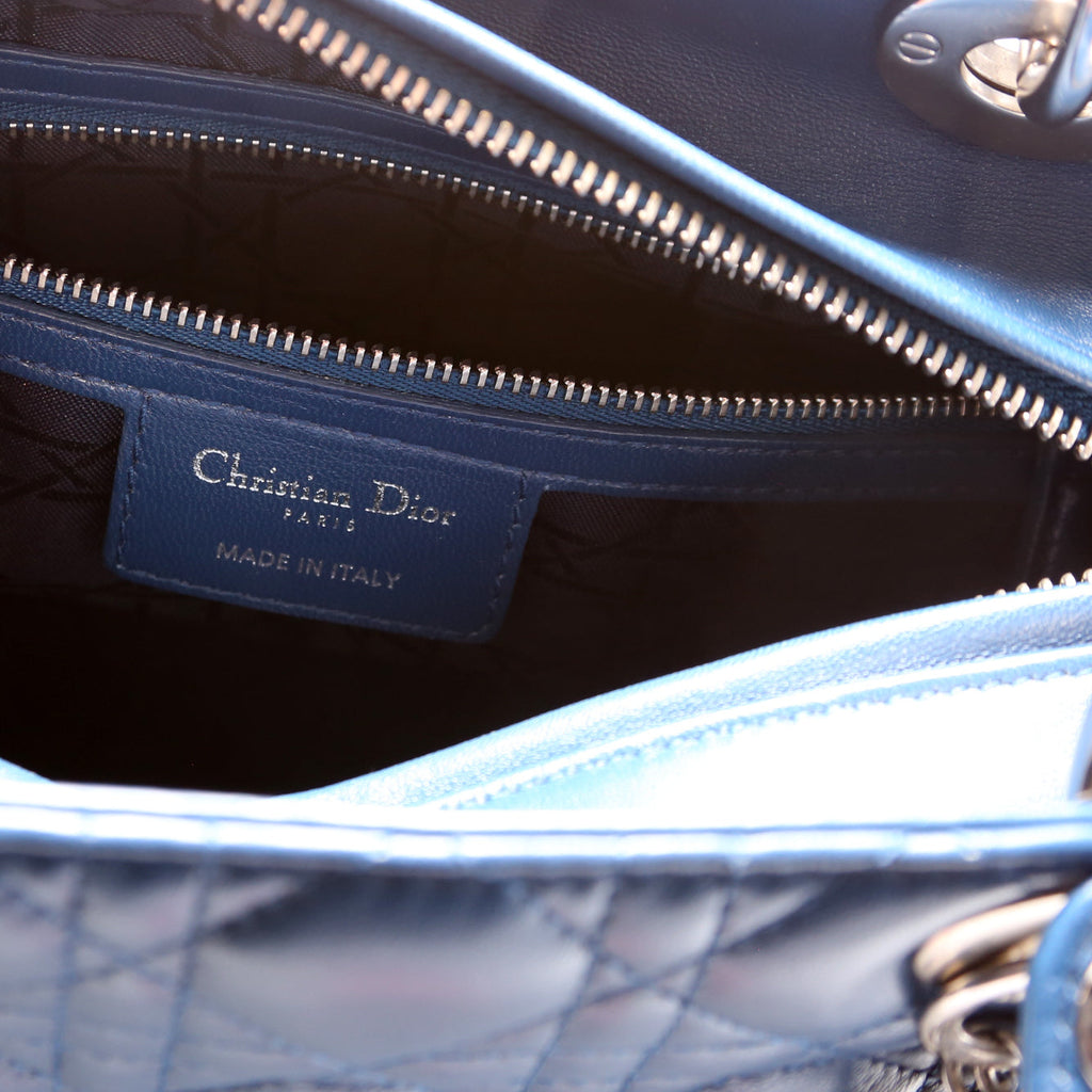 Lady Dior Medium Lambskin Blue