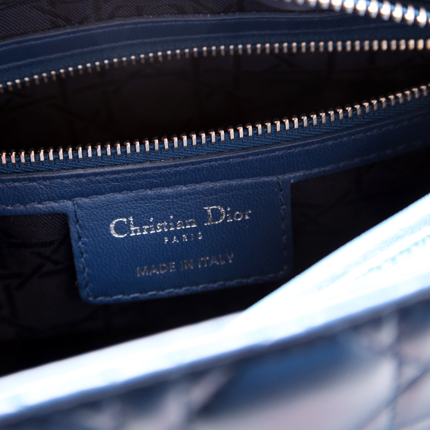 Lady Dior Medium Lambskin Blue