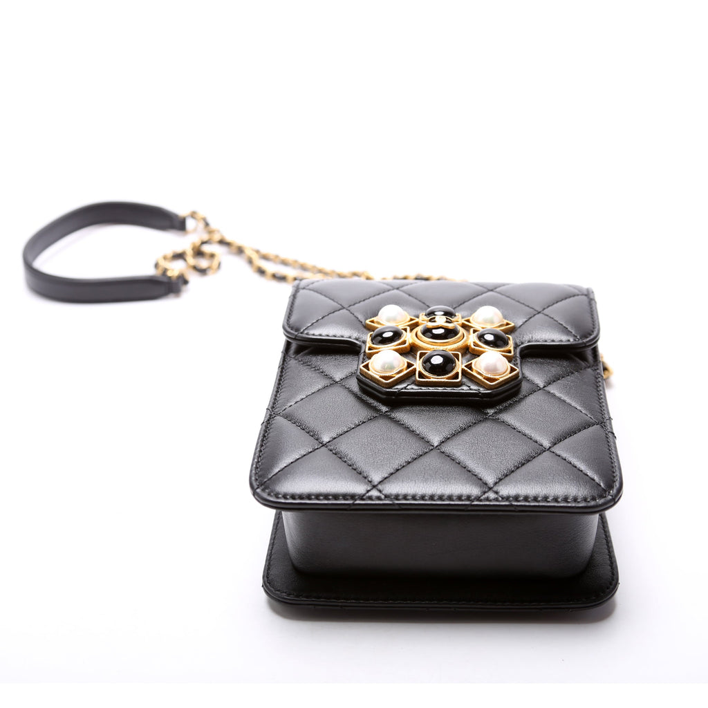North South Flap Bag Pearl/Resin CC Quilted Lambskin 30M