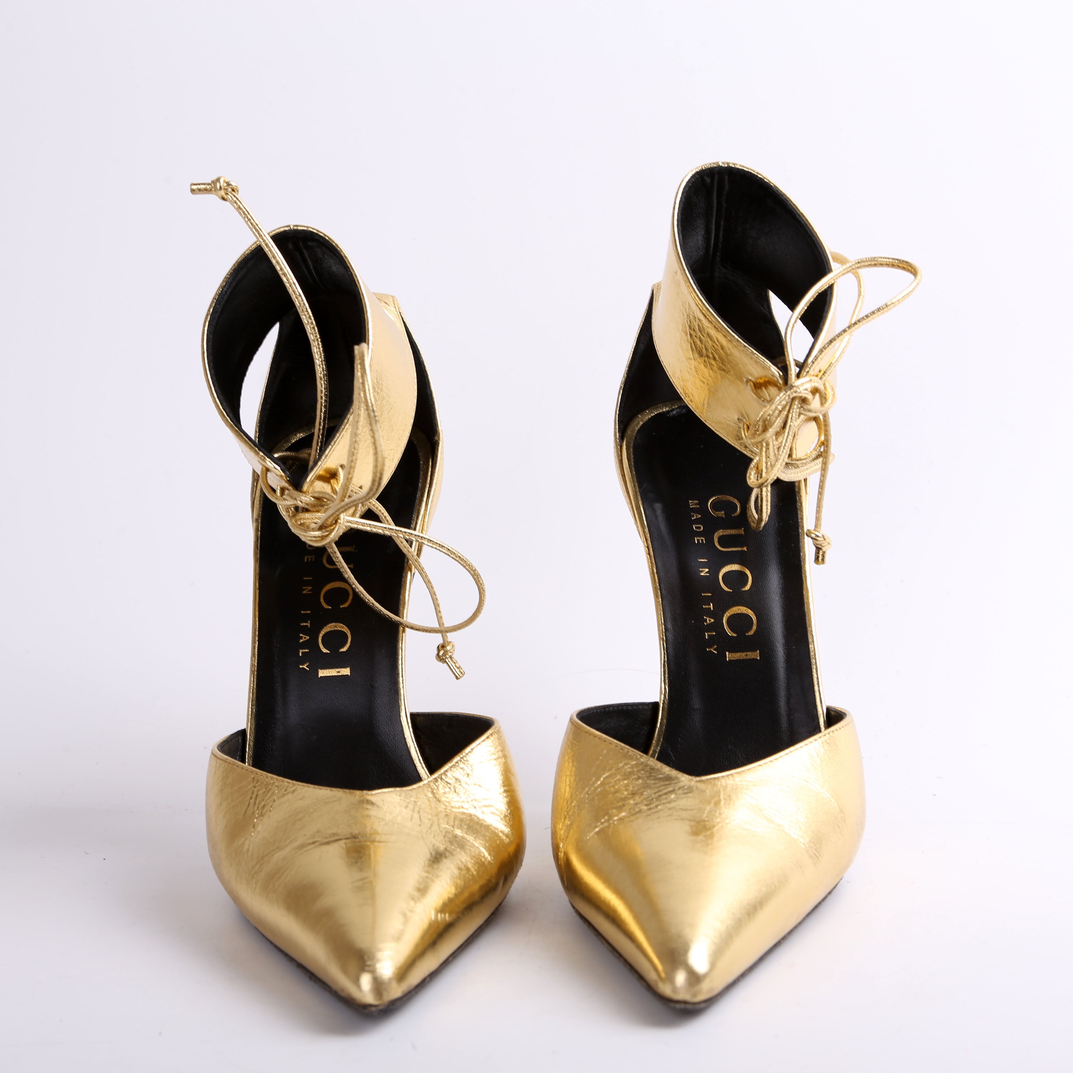 Gucci Priscilla 105MM Metallic Pumps Size 40