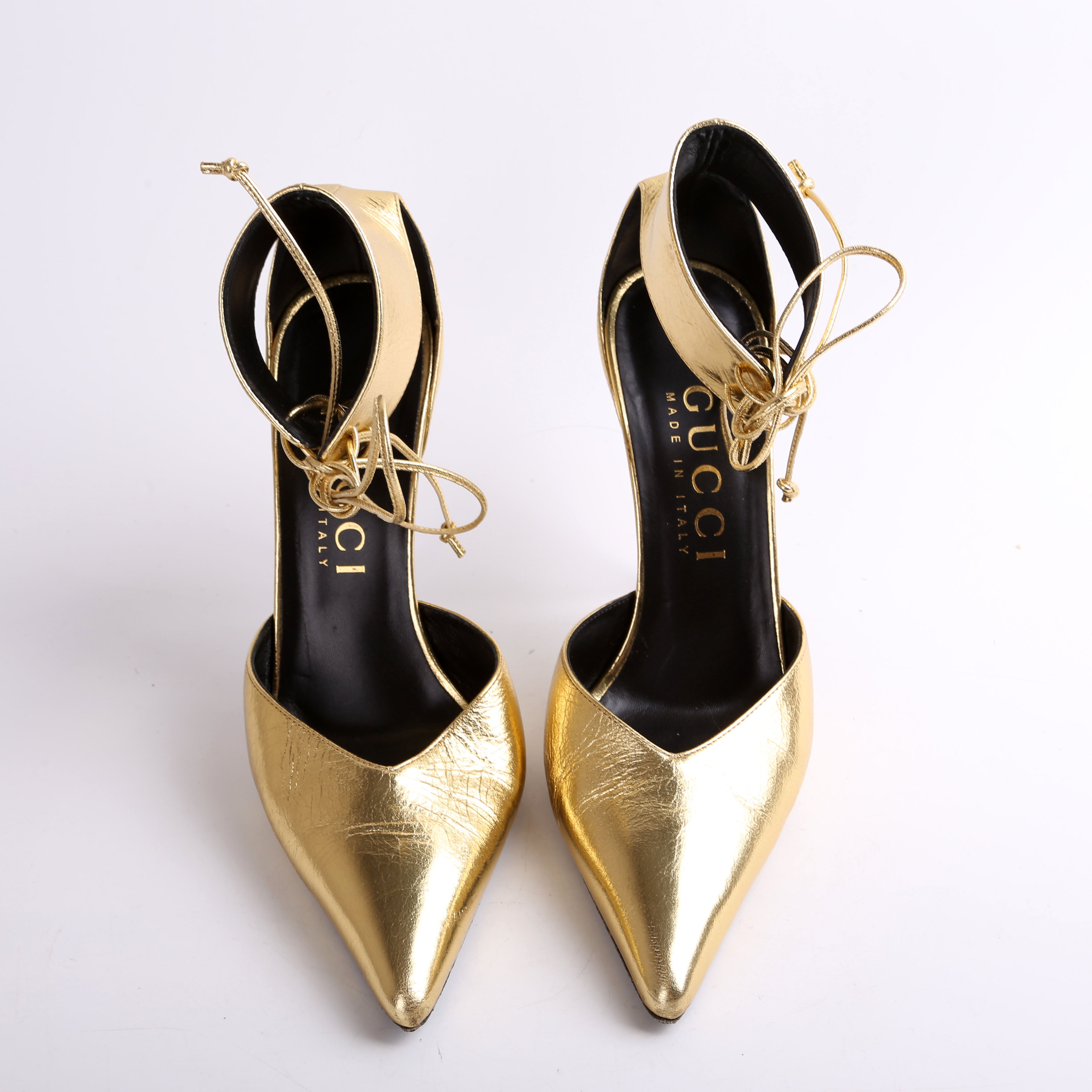 Gucci Priscilla 105MM Metallic Pumps Size 40