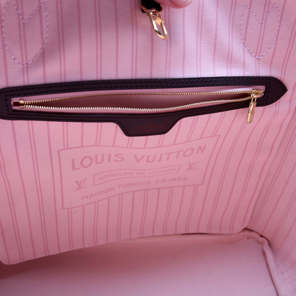 Neverfull W/Wallet MM Damier Ebene Pink