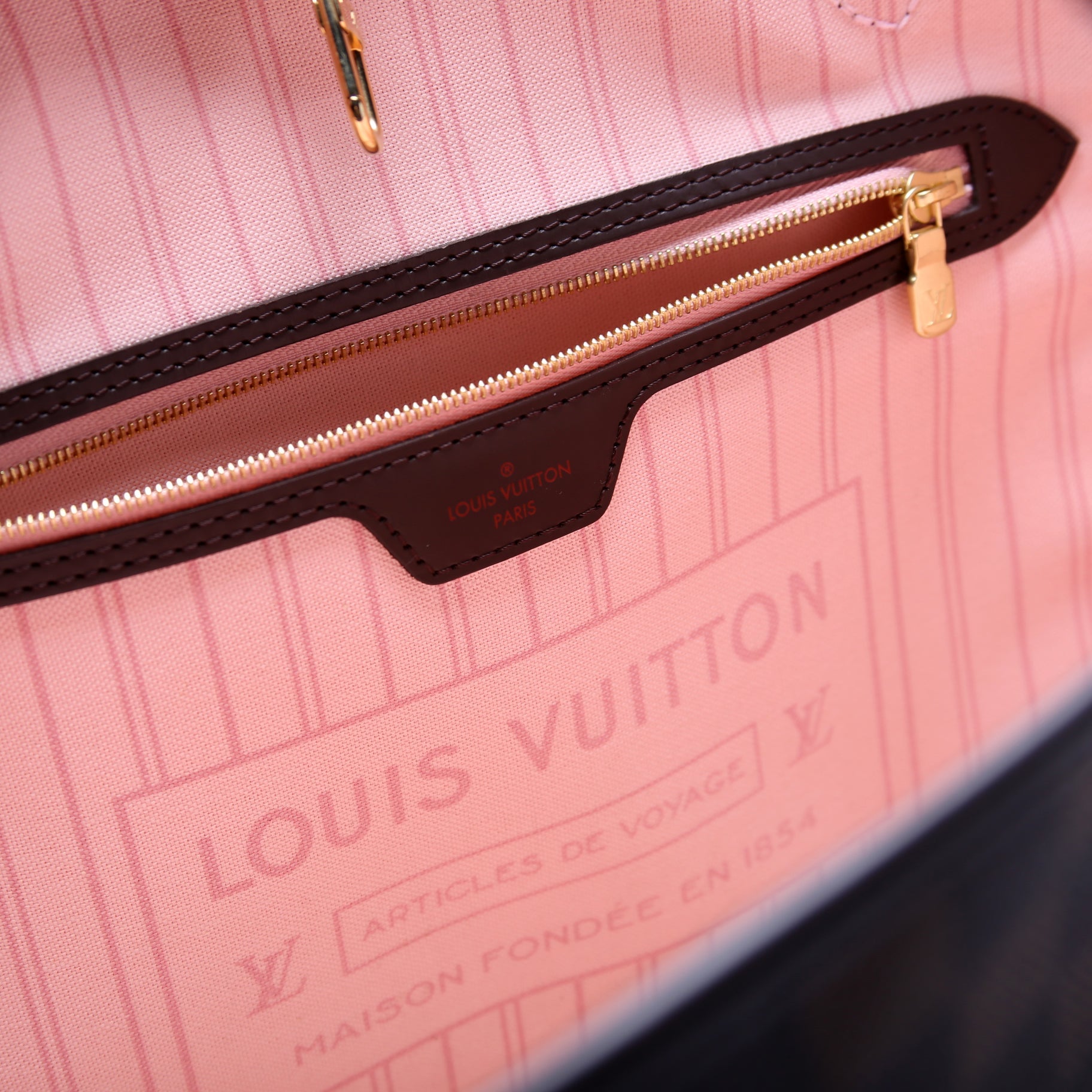 Neverfull W/Wallet MM Damier Ebene Pink