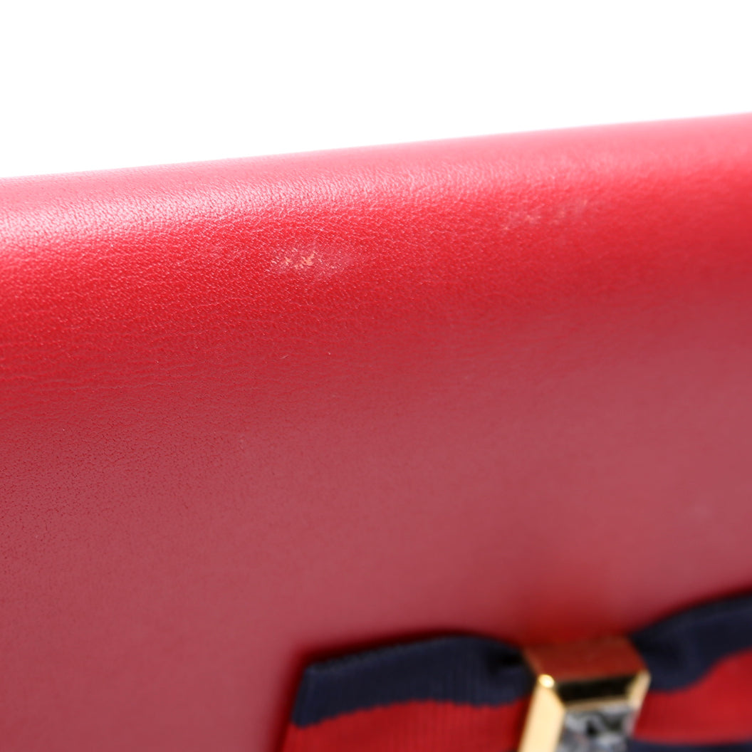 432253 GG Supreme Bow Continental Wallet Red/Navy