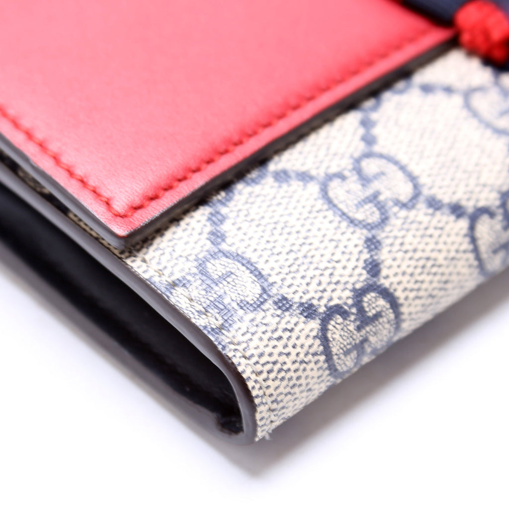 432253 GG Supreme Bow Continental Wallet Red/Navy