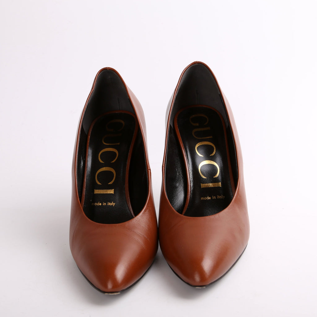 Gucci Malaga Kid Round Toe Pumps Size 38