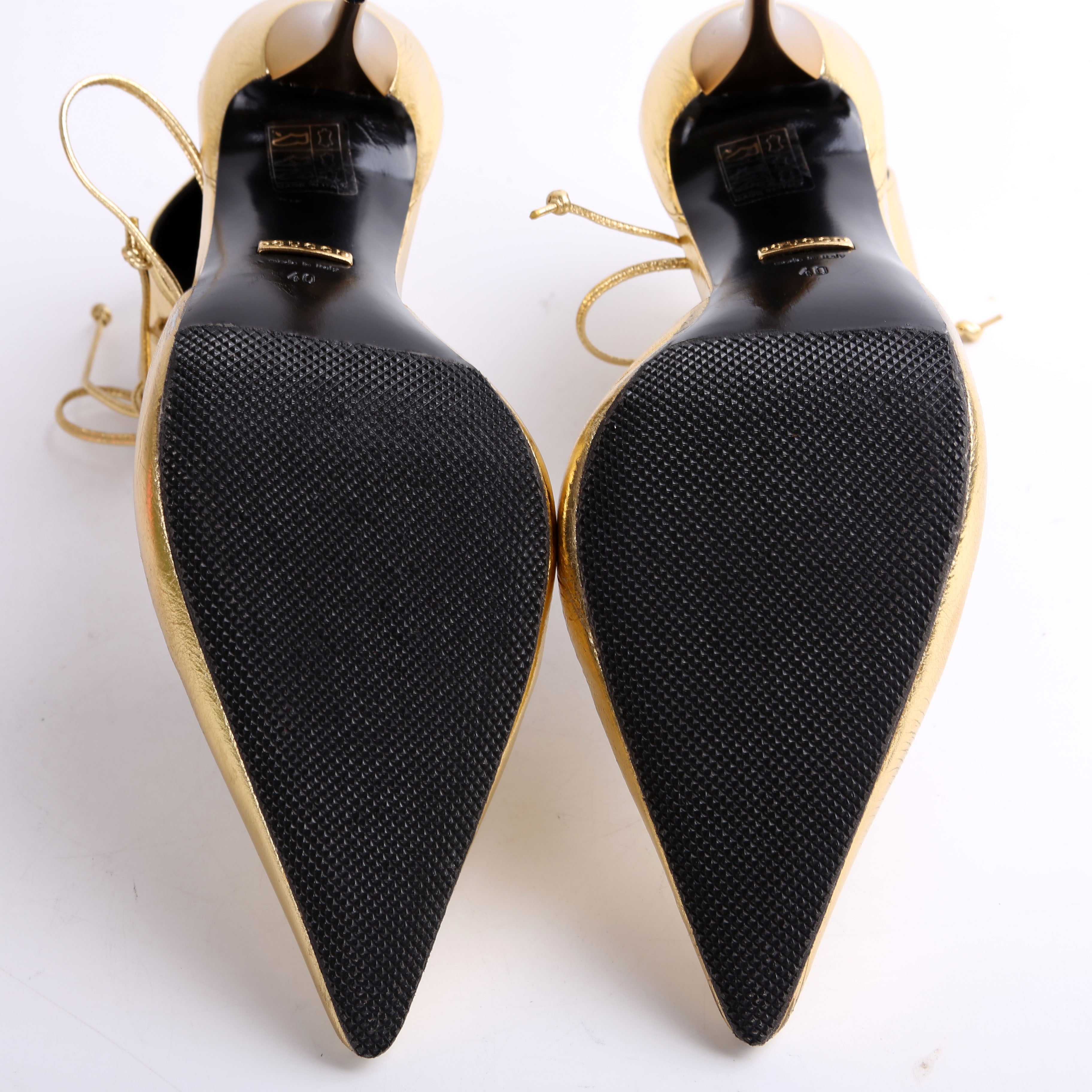 Gucci Priscilla 105MM Metallic Pumps Size 40