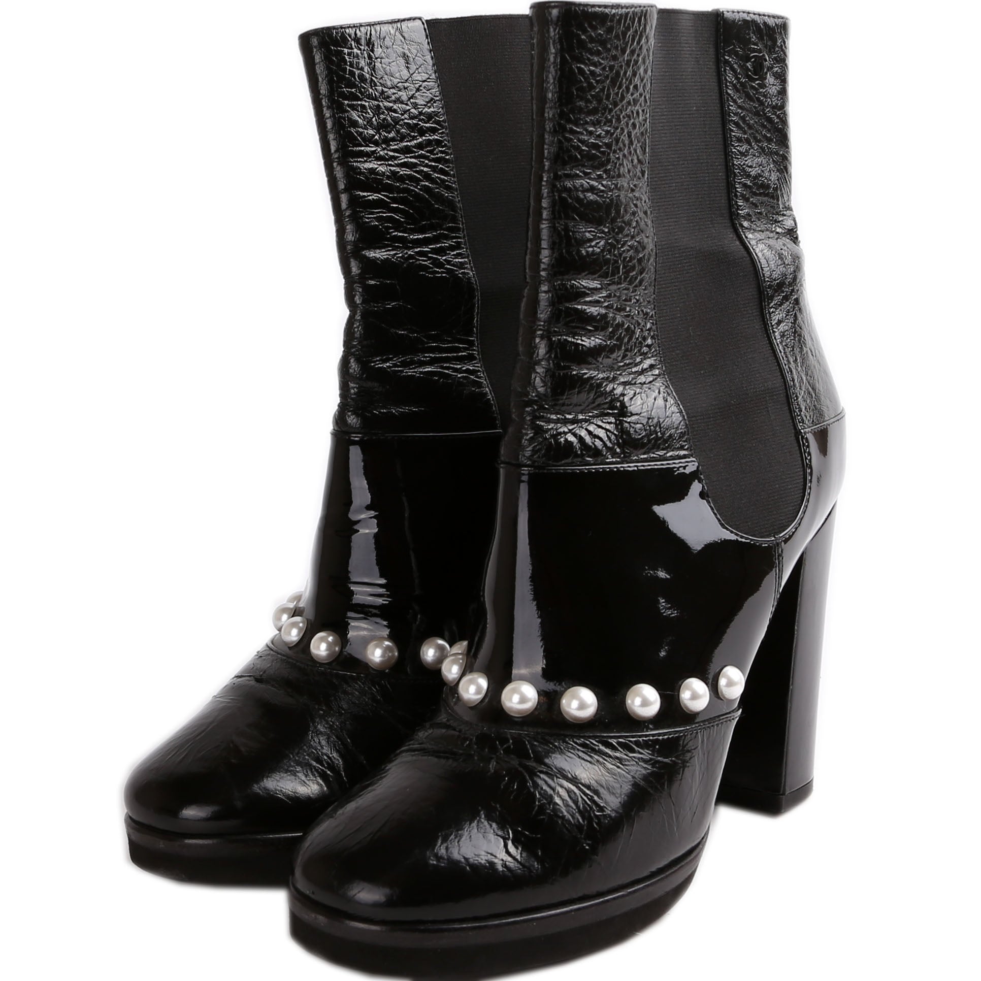 Patent Pearl CC Booties Size 38