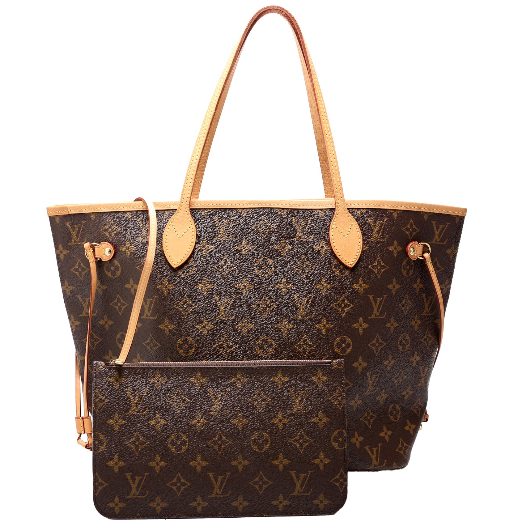 Neverfull With Wallet MM Monogram Beige