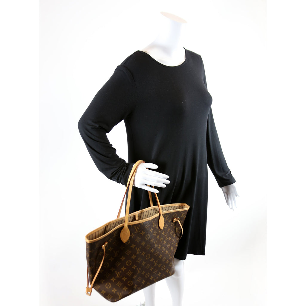 Neverfull With Wallet MM Monogram Beige