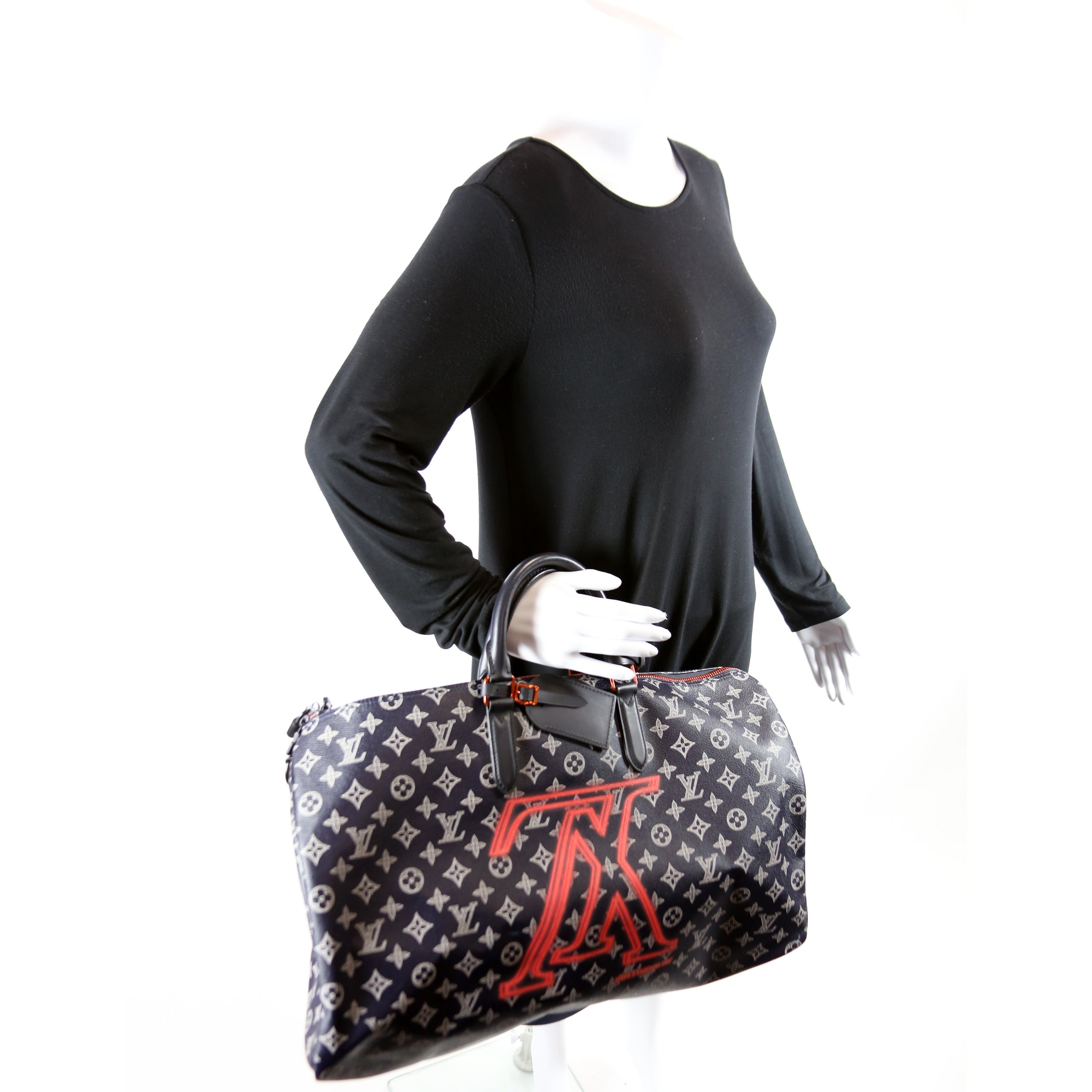Keepall 50 Bandouliere Upside Down Monogram Navy