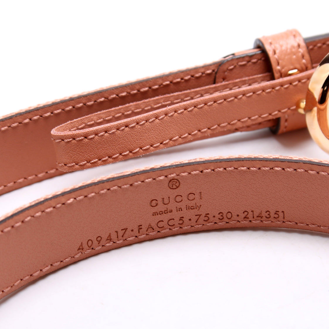 Gucci 409417 GG Marmont Thin Belt Size 75/30 Pink