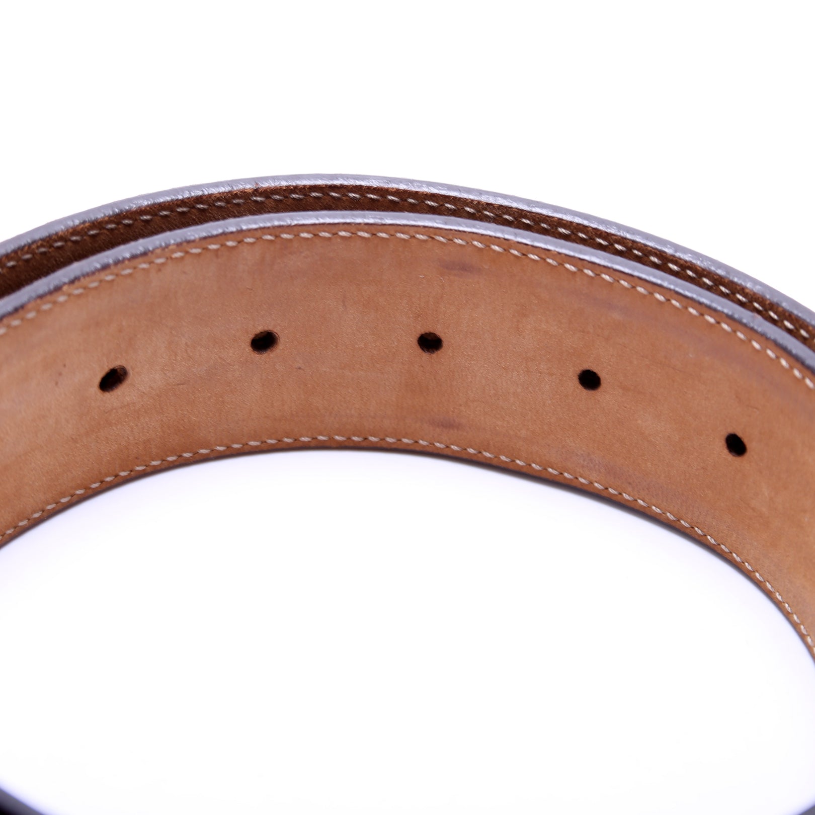 114876 Interlocking Leather Belt Size 85/34 Brown