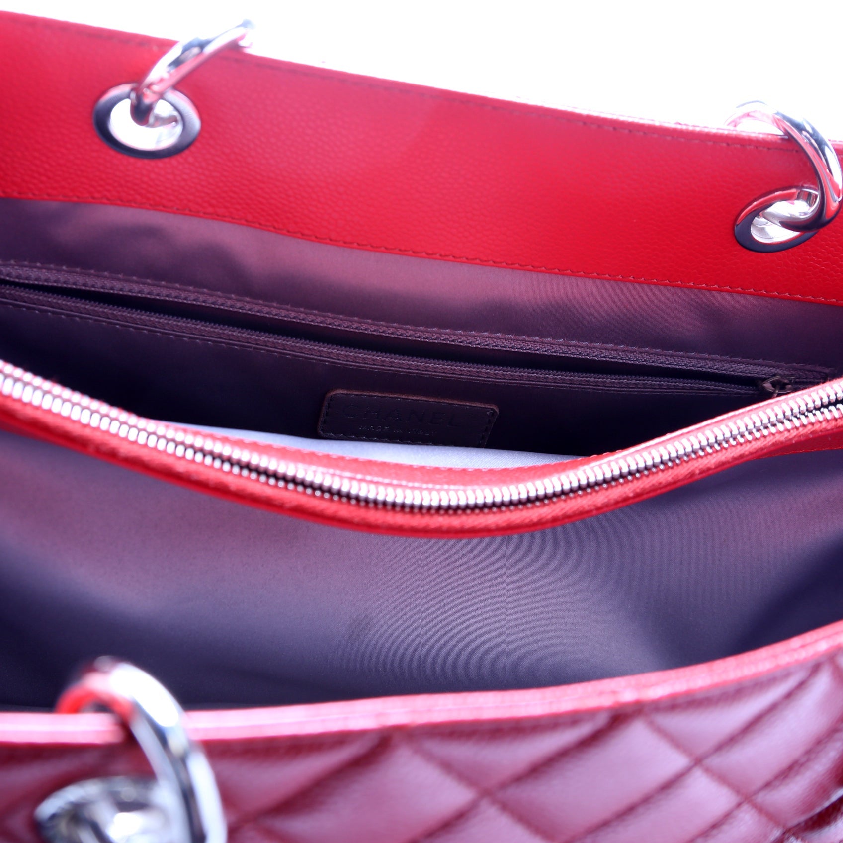Grand Shopping Tote Caviar XL Red