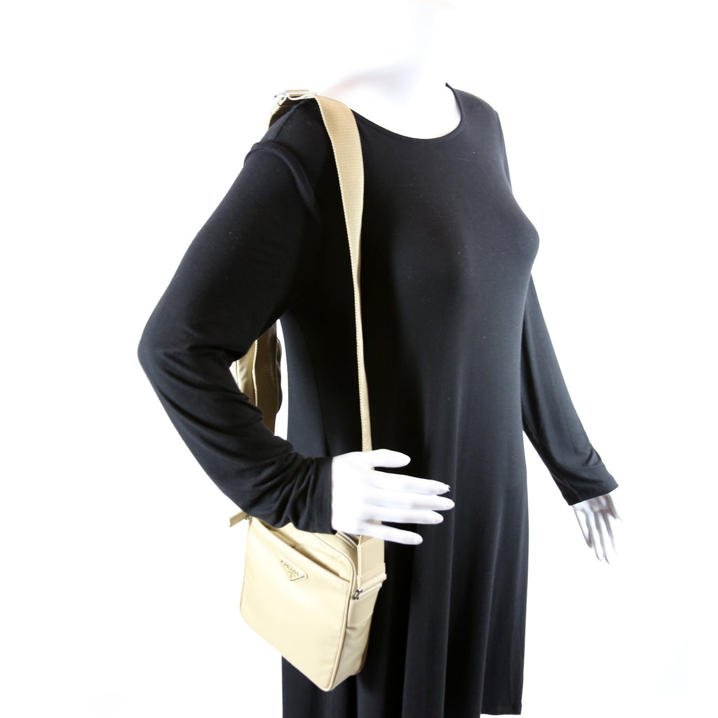 Prada 2VH112 Re-Nylon/Saffiano Leather Shoulder Gold