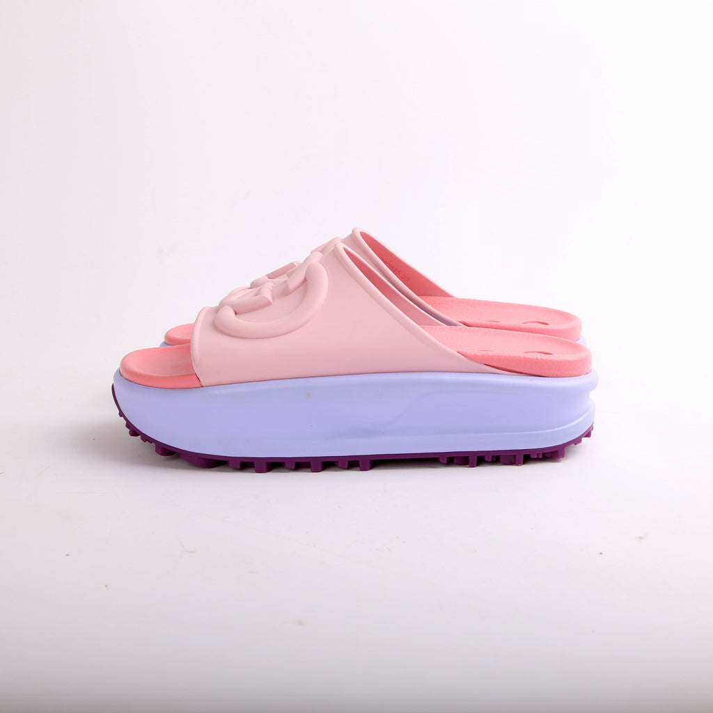 Interlocking G Rubber Platform Slides Size 39