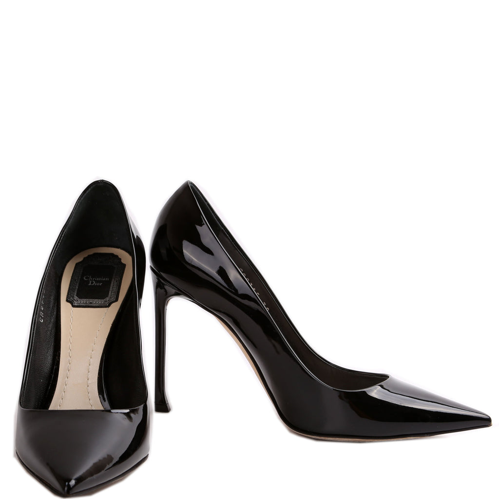 Dior D-Stilleto Patent Pointed Toe Pumps Size 39