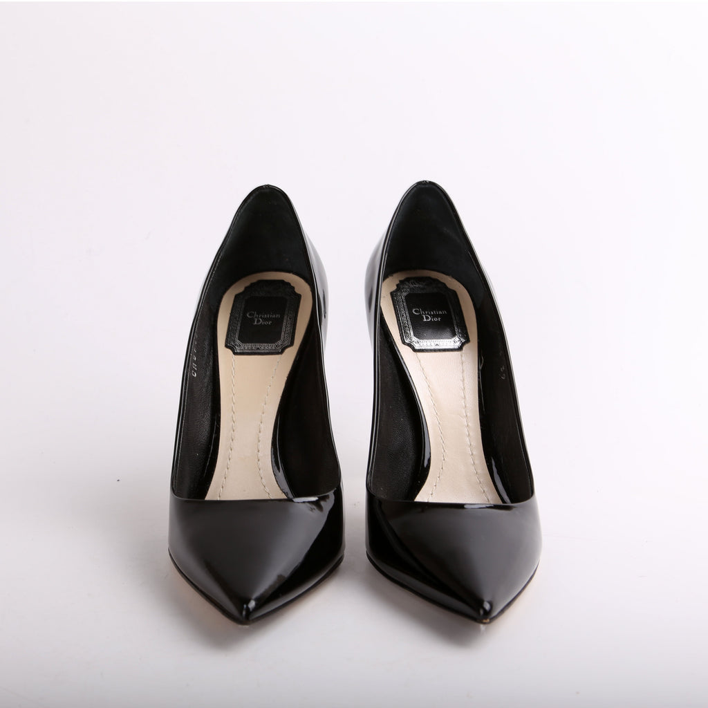 Dior D-Stilleto Patent Pointed Toe Pumps Size 39
