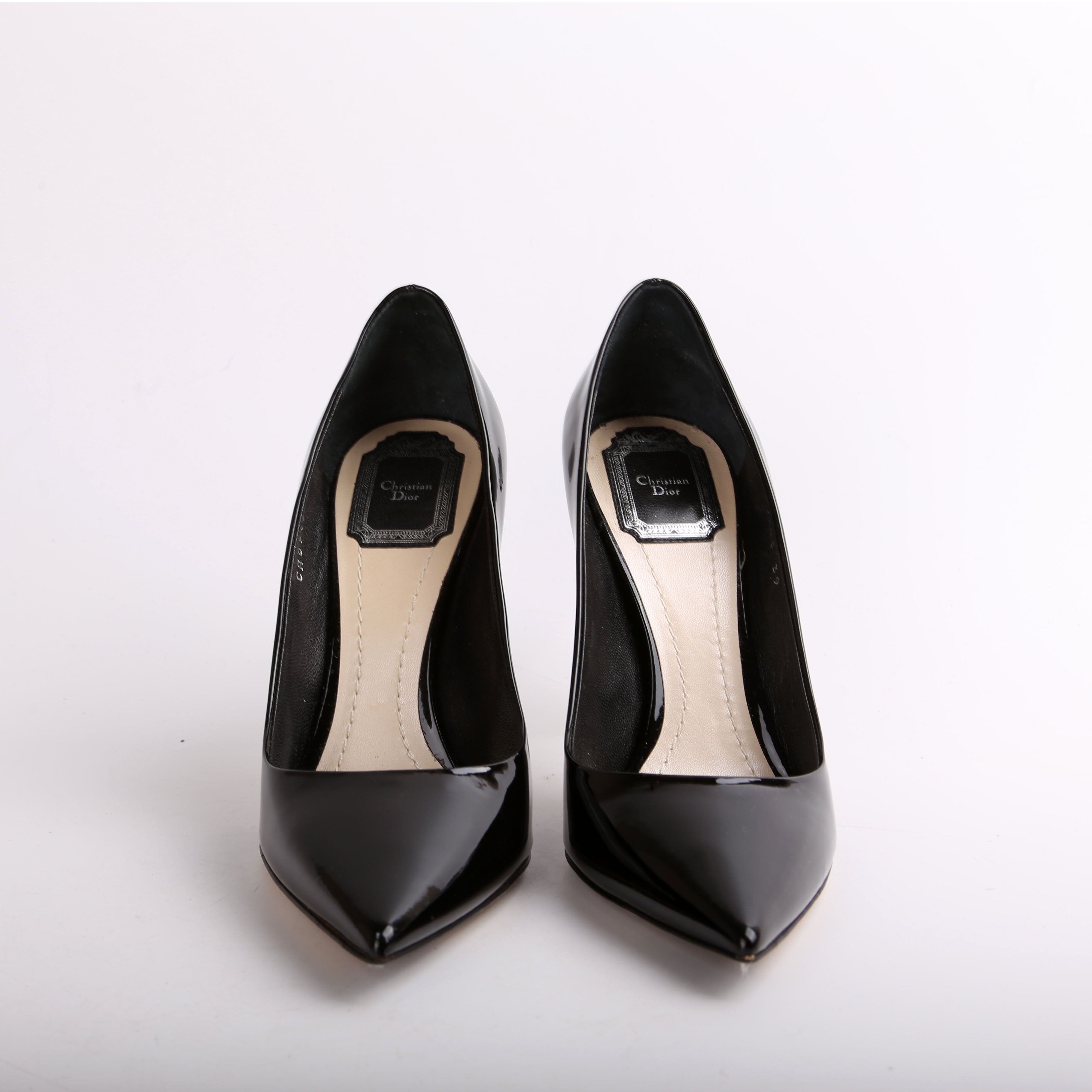 Dior D-Stilleto Patent Pointed Toe Pumps Size 39