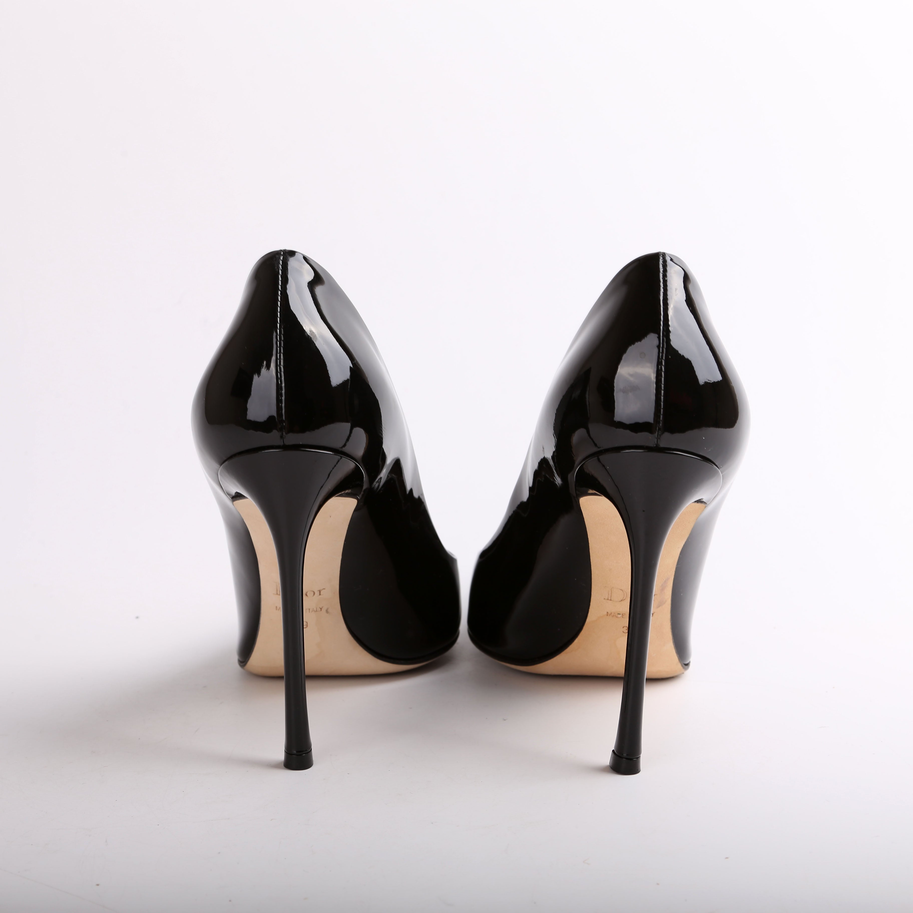 Dior D-Stilleto Patent Pointed Toe Pumps Size 39