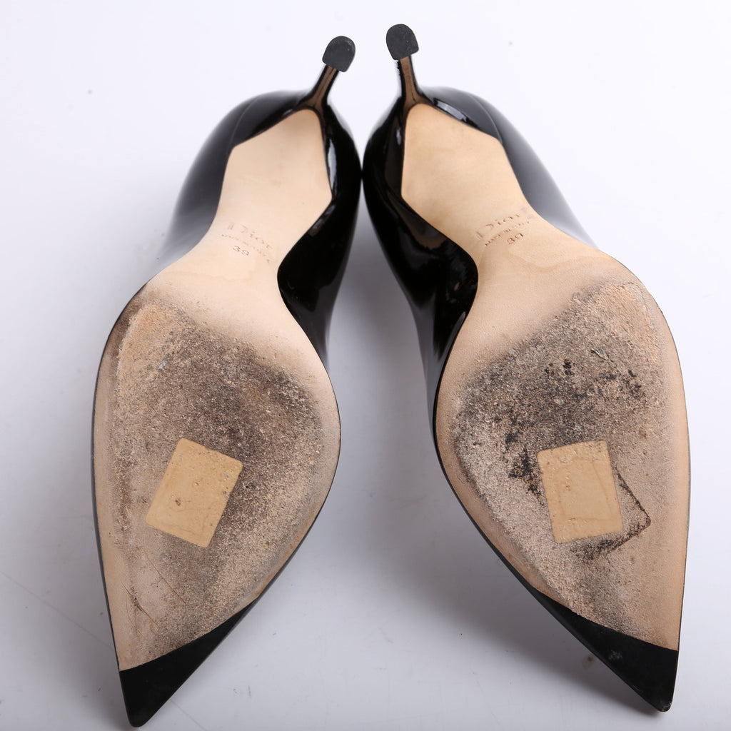 Dior D-Stilleto Patent Pointed Toe Pumps Size 39