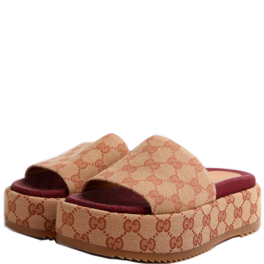 Gucci GG Canvas Platform Slides Size 36