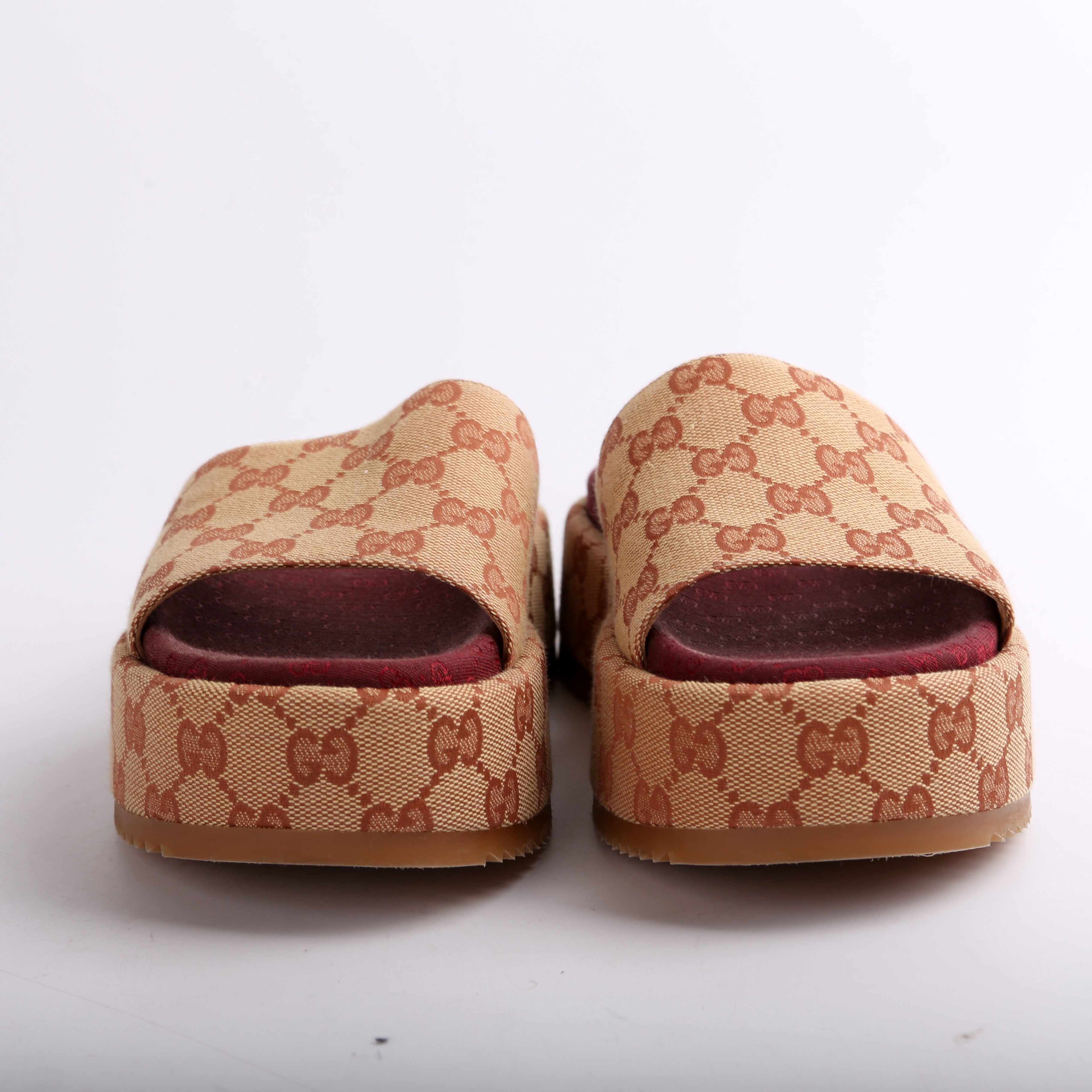 Gucci GG Canvas Platform Slides Size 36