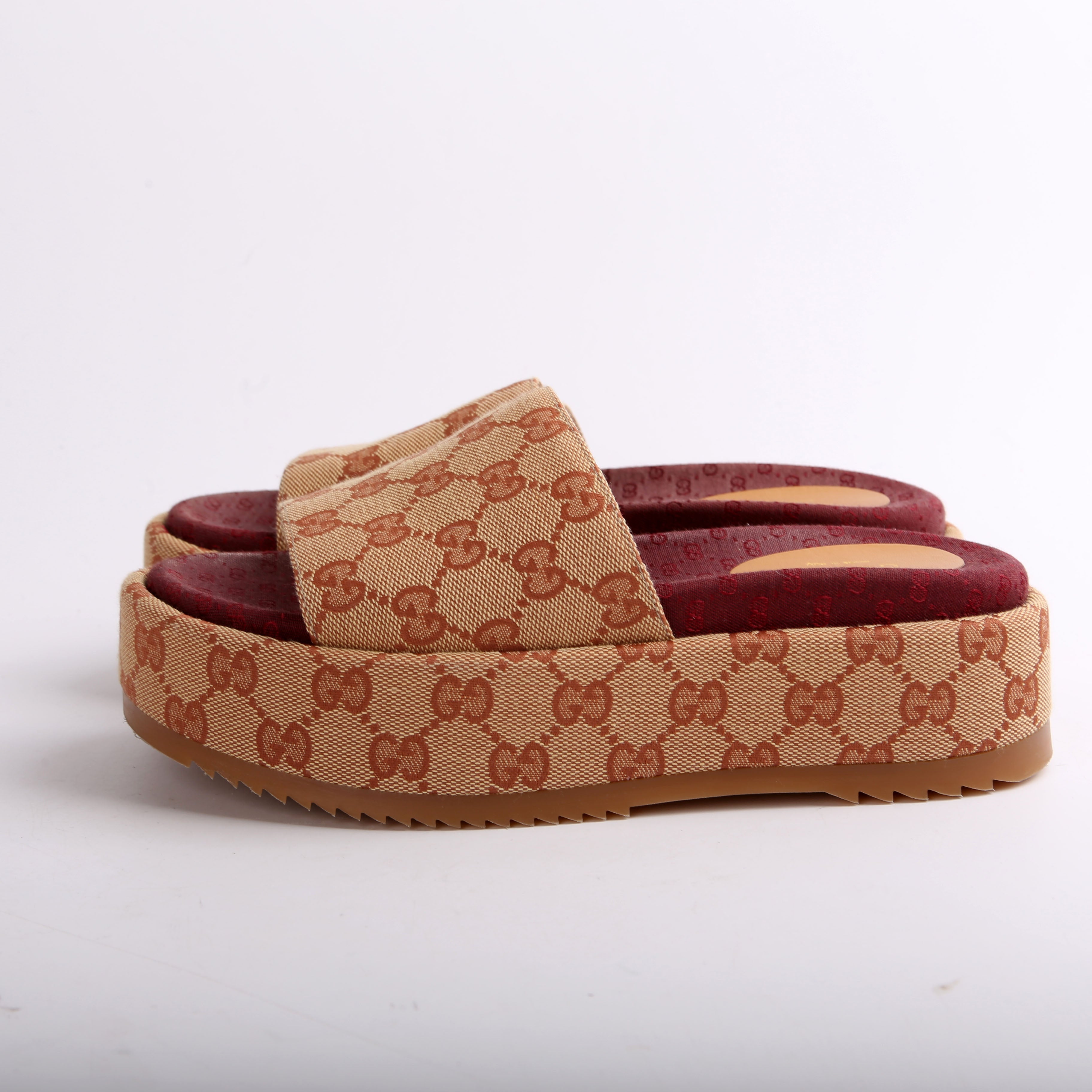Gucci GG Canvas Platform Slides Size 36