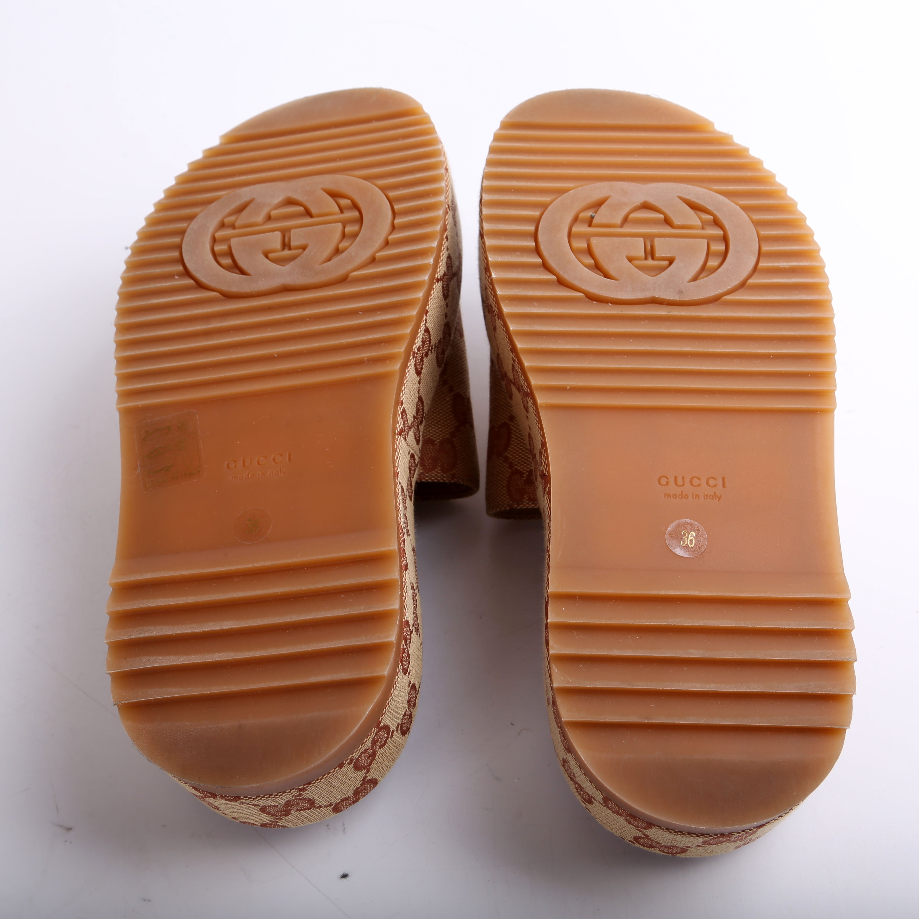 Gucci GG Canvas Platform Slides Size 36