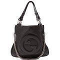 751518 Blondie Small Leather Tote Black