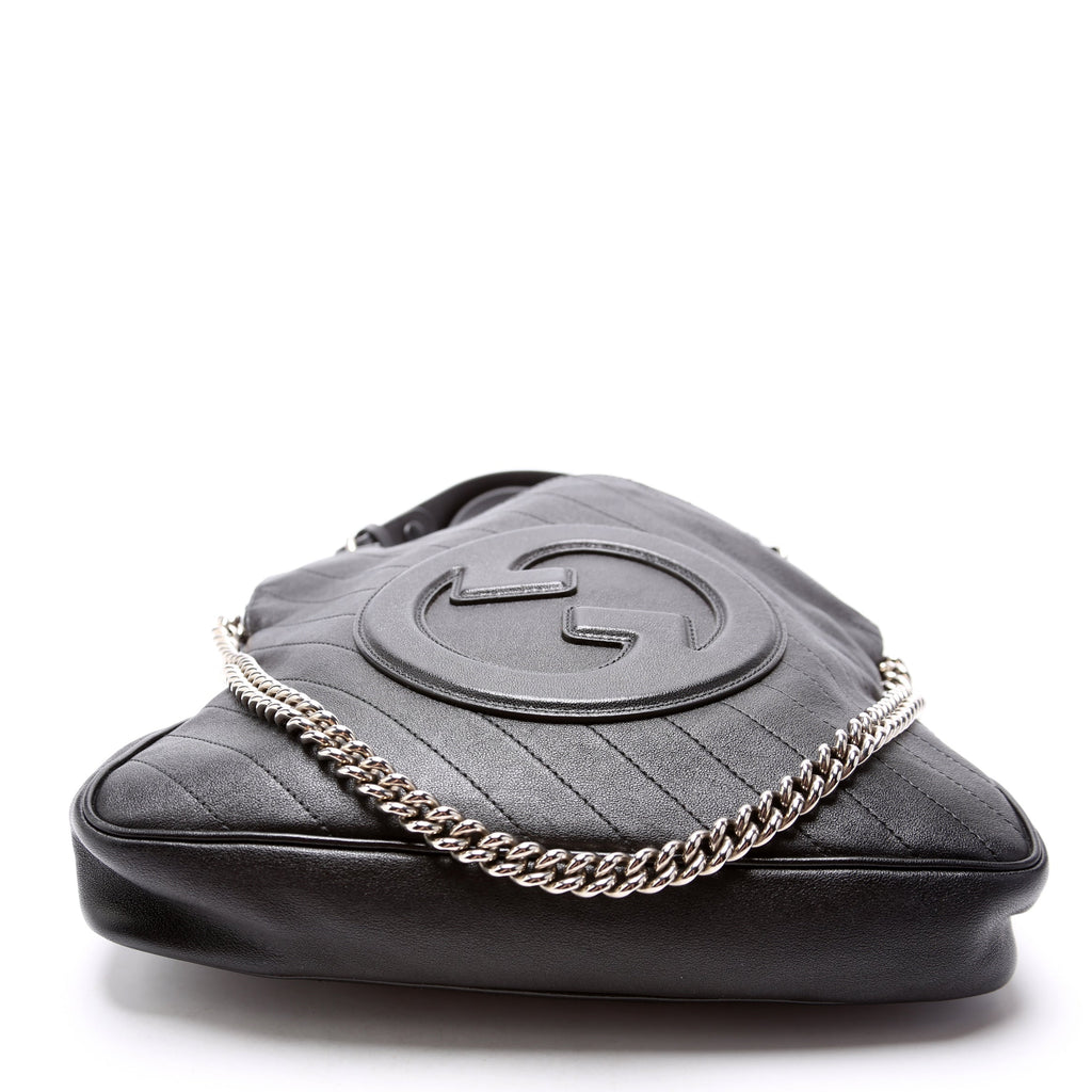 751518 Blondie Small Leather Tote Black