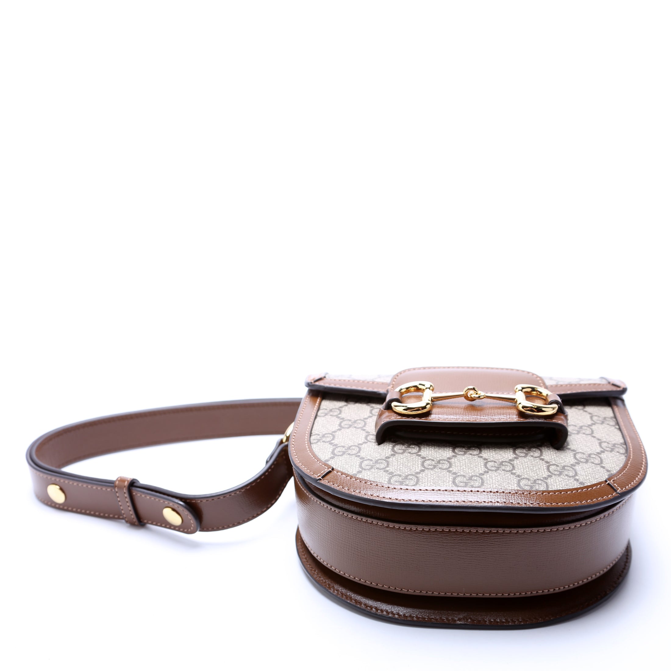 760191 Horsebit 1955 GG Supreme Mini Rounded Bag Brown