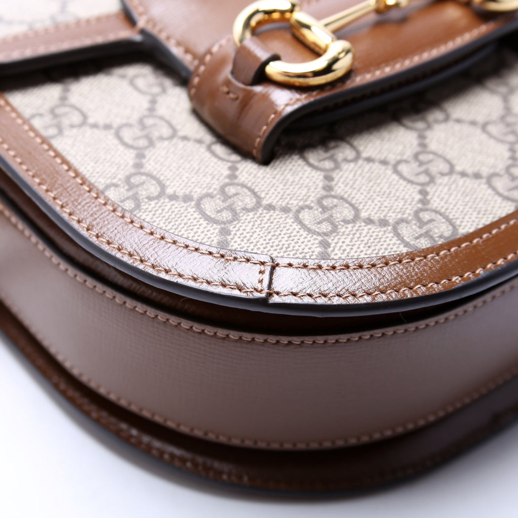 760191 Horsebit 1955 GG Supreme Mini Rounded Bag Brown