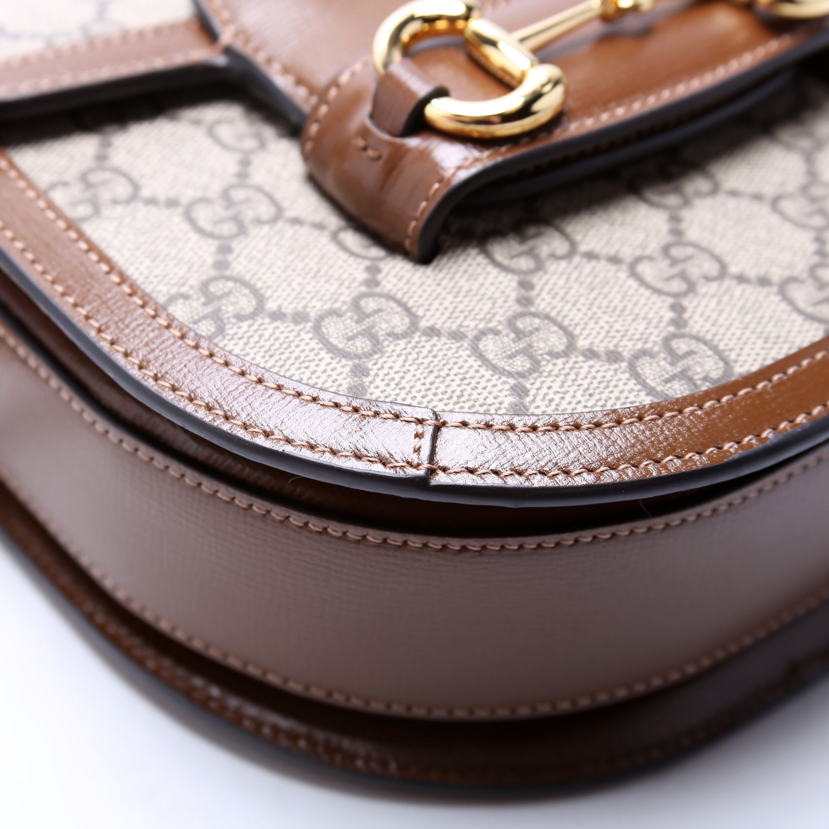 760191 Horsebit 1955 GG Supreme Mini Rounded Bag Brown
