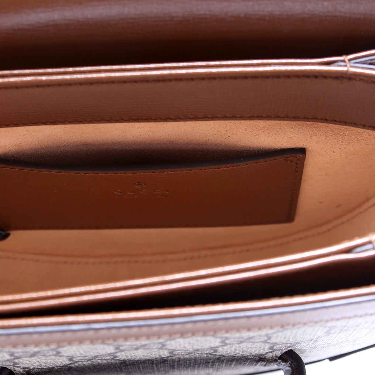 760191 Horsebit 1955 GG Supreme Mini Rounded Bag Brown