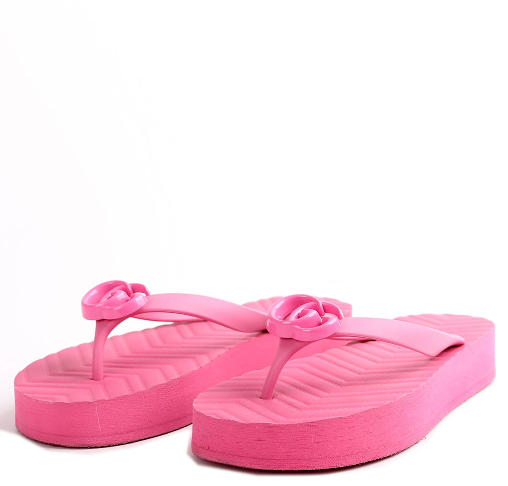 Gucci Marmont GG Logo Flip Flops Size 38