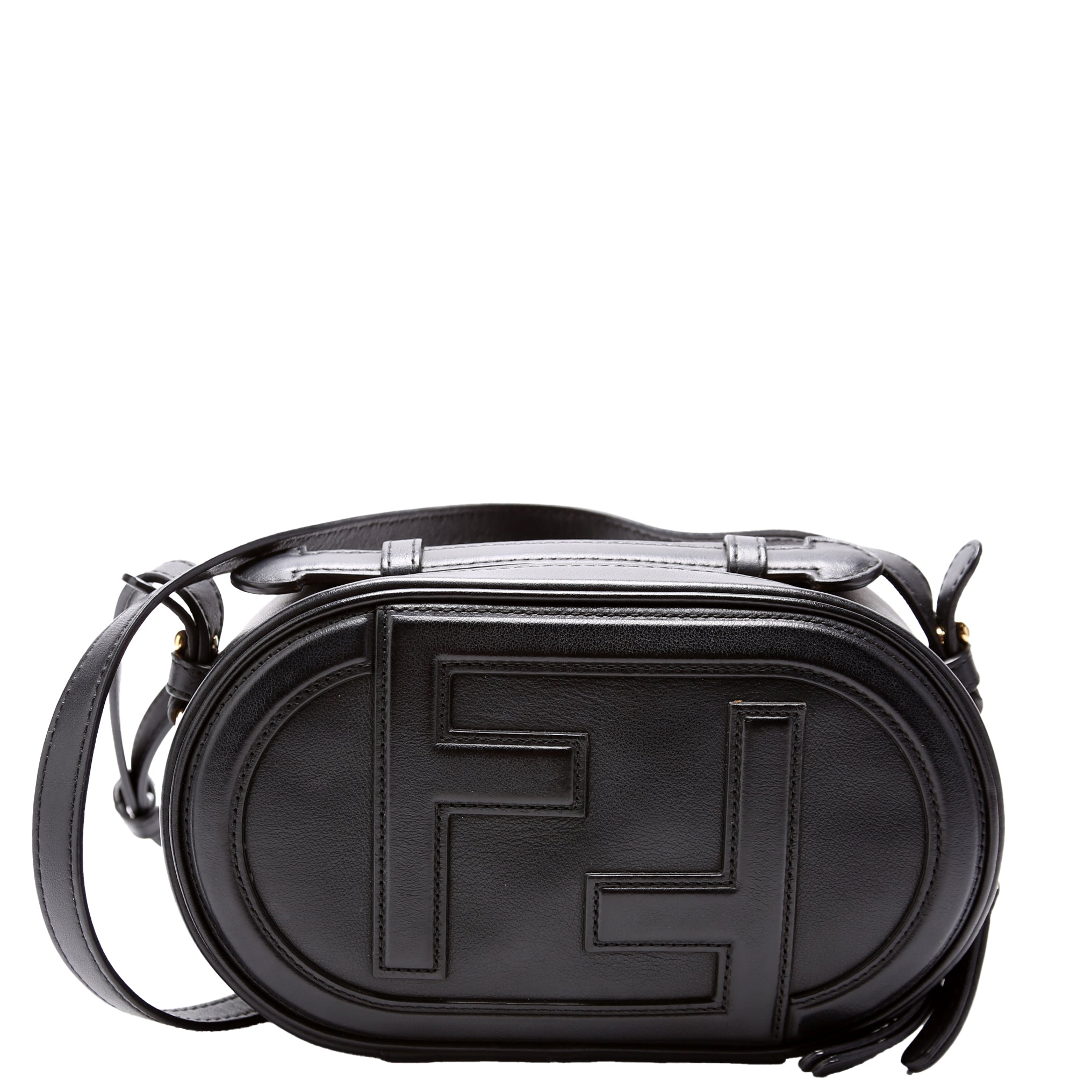 Vitello Grace Leather O'Lock Mini Camera Case Black