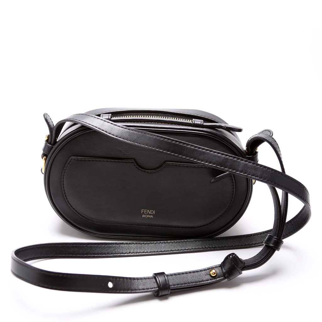 Vitello Grace Leather O'Lock Mini Camera Case Black