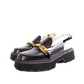 Calfskin Hundler Chain Slingback Loafers Size 40.5