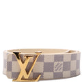 LV Initiales 40MM Reversible Leather/Damier Azur Belt Size 80/32