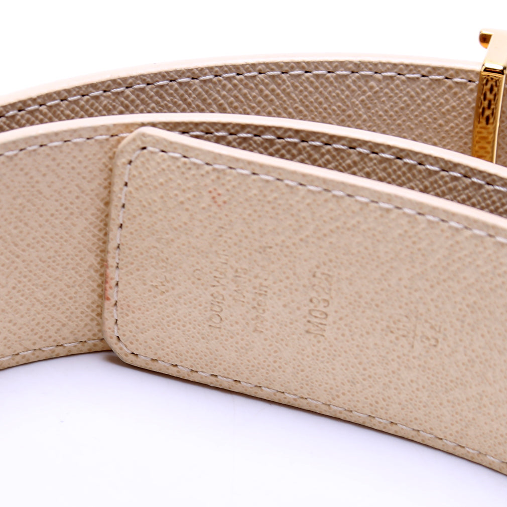 LV Initiales 40MM Reversible Leather/Damier Azur Belt Size 80/32