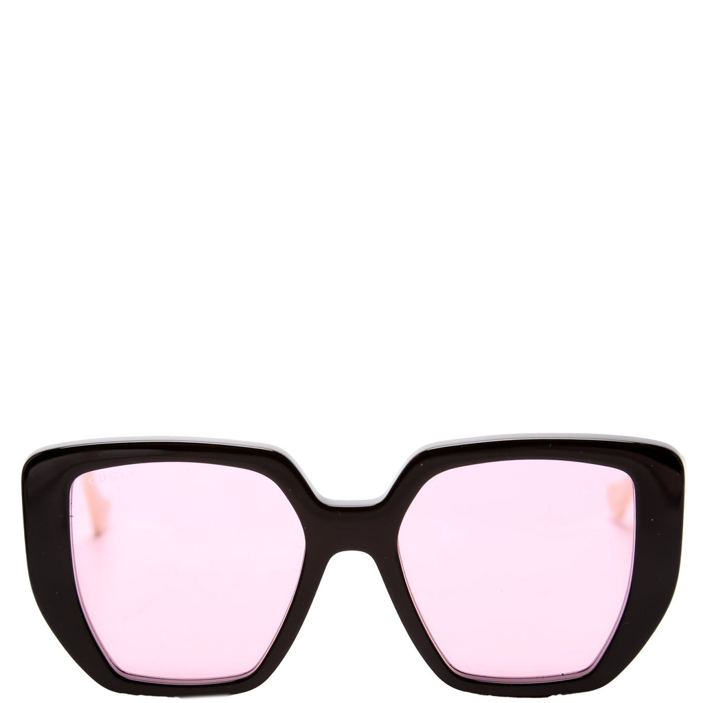 GG0956S Double G Oversized Rectangle Sunglasses Black/Cream