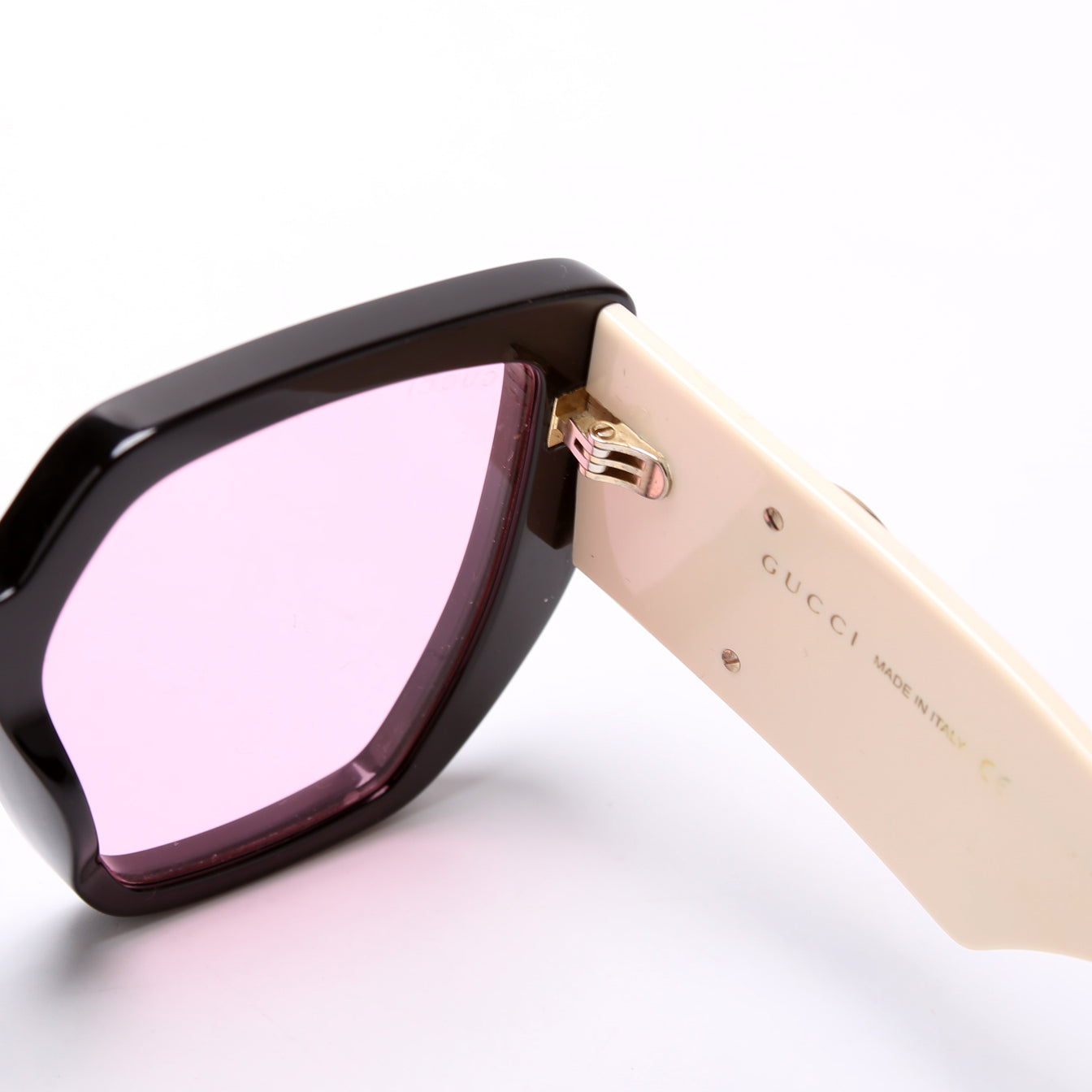 GG0956S Double G Oversized Rectangle Sunglasses Black/Cream