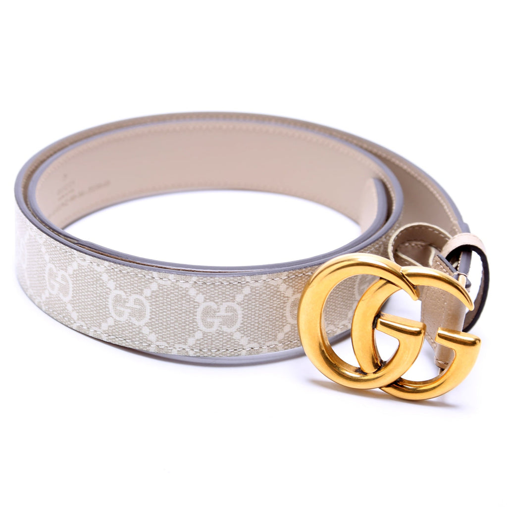 625839 GG Marmont Supreme/Leather Belt Size 90/36