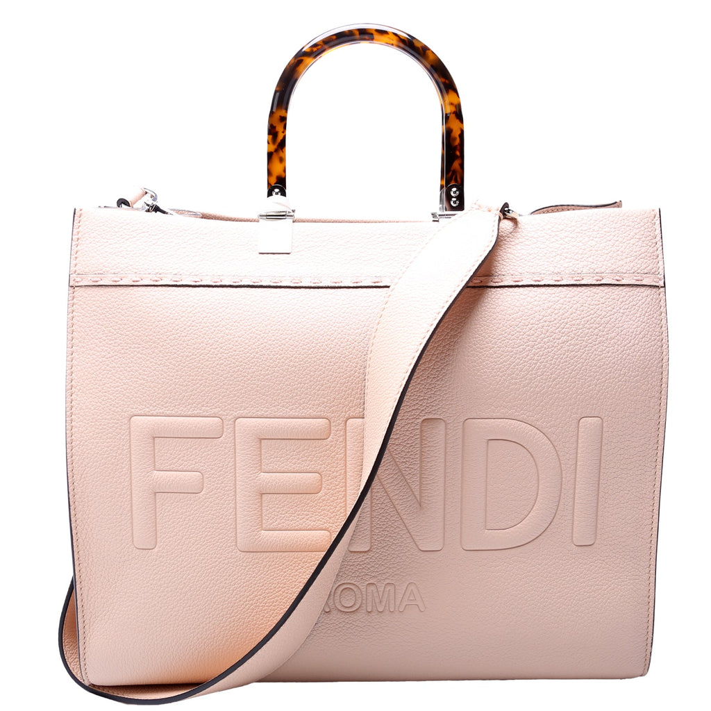 Sunshine Shopper Medium Vitello Chevron Leather Nude