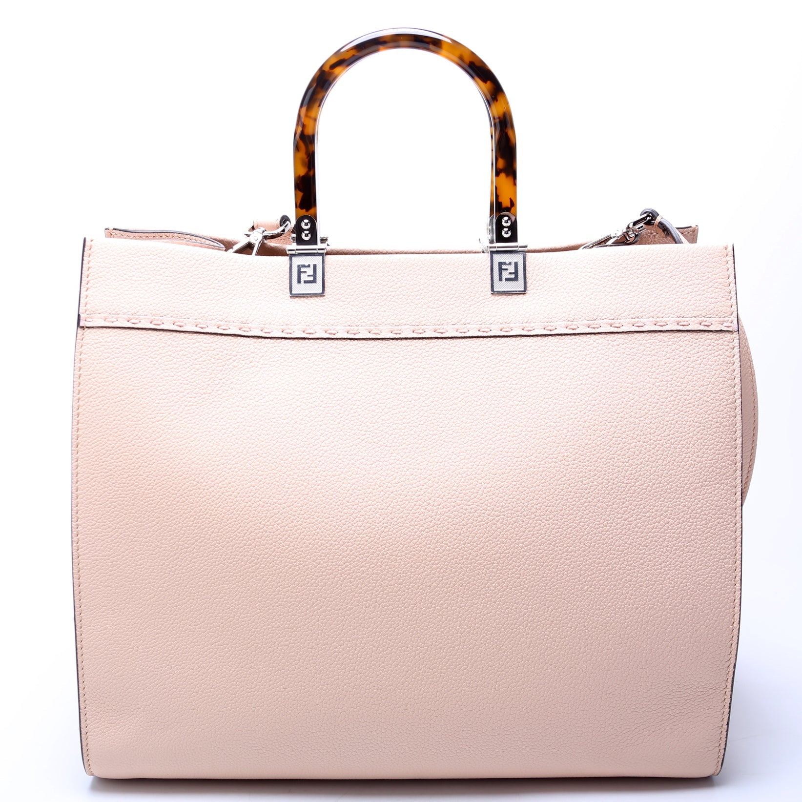 Sunshine Shopper Medium Vitello Chevron Leather Nude