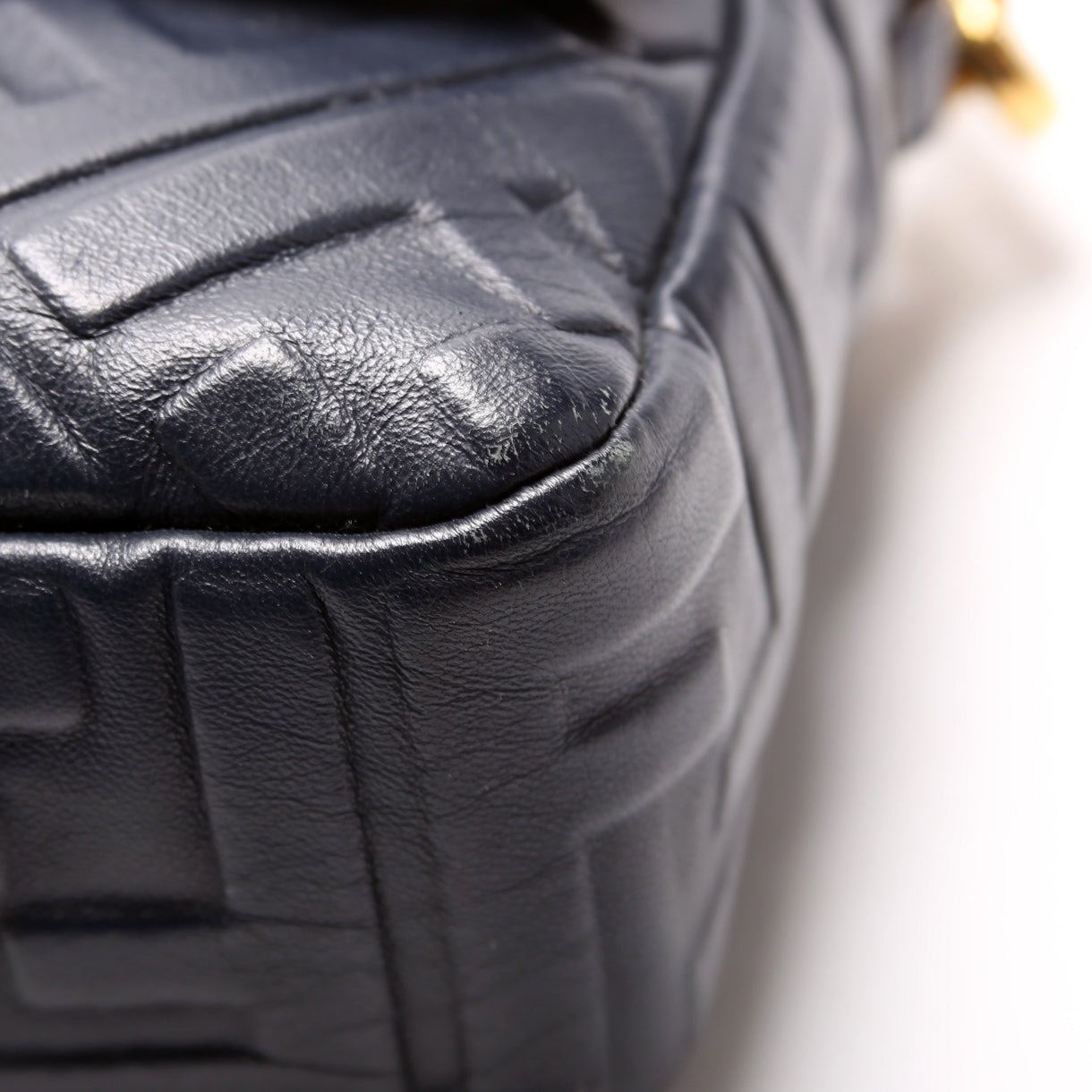 Fendi Baguette FF Embossed Nappa Navy