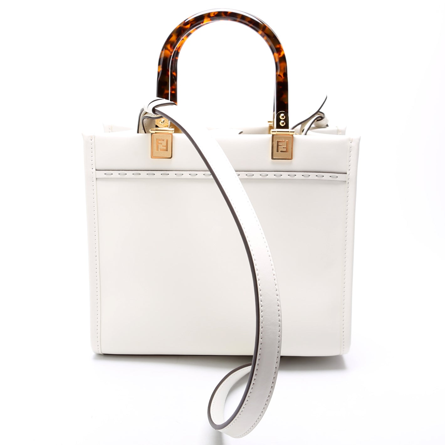 8BH394 Sunshine Shopper Small Leather White